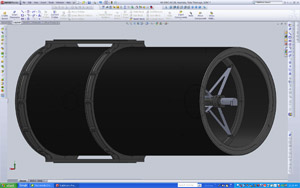 Solid model of an RCOS 20 inch carbon tube telescope.